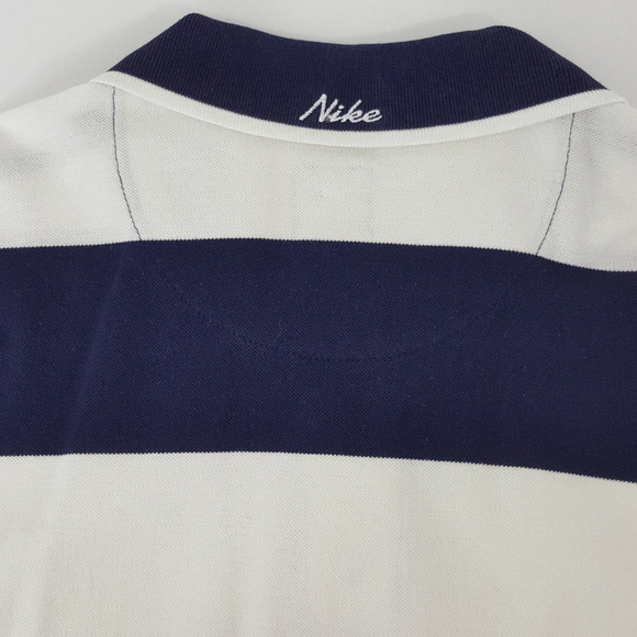 Nike Golf Shirt Dark Blue & White Striped - Picture 5 of 7